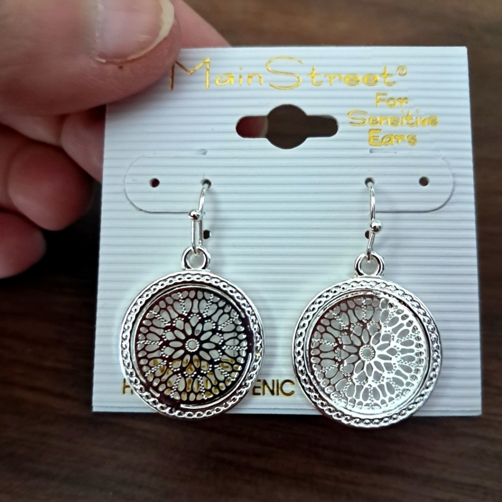 Main Street round dangle earrings hypoallergenic